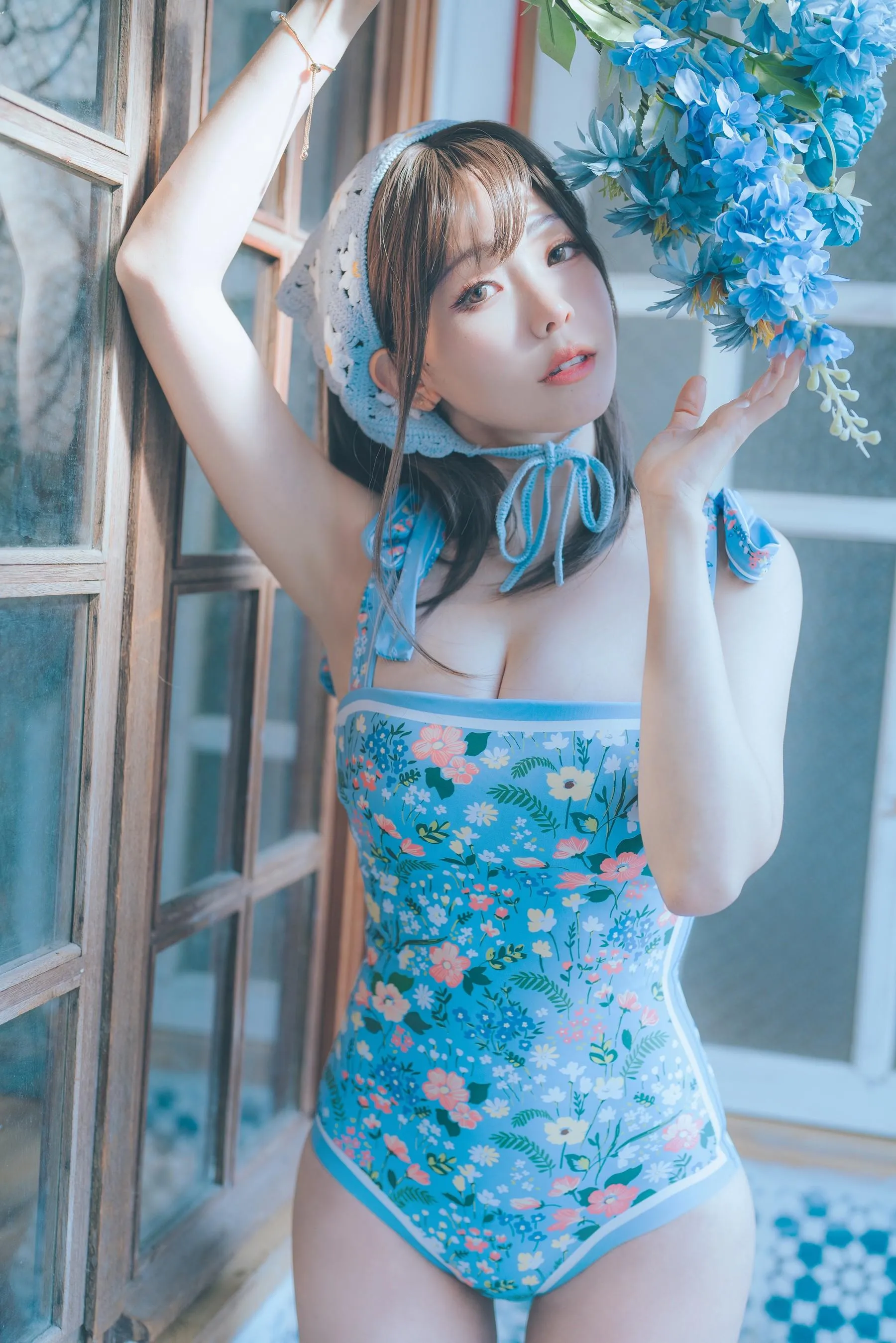 ElyEE子 – NO.122 2023.august D-復古水藍花 Vintage Aqua Blossom [39P]插图5